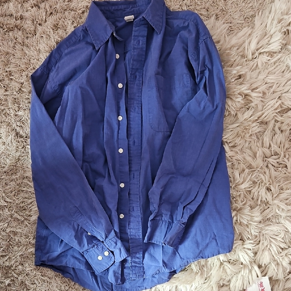 Men's Blue Button-Up Shirt